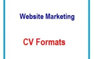 Websites Marketing CV Formats