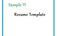 Sample IT Resume Template