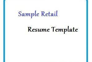 Sample Retail Resume Template