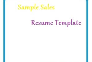 Sample Sales Resume Template
