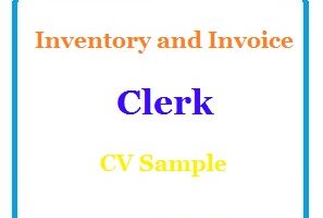 Inventory and Invoice Clerk CV Sample