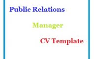 Public Relations Manager CV Template