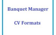 Banquet Manger CV Formats