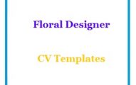 Floral Designer CV Templates