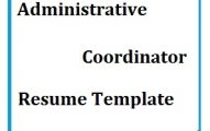 Administrative Coordinator Resume Template