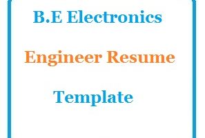 B.E Electronics Engineer Resume Template