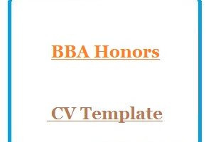 BBA Honors CV Template