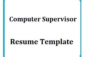 Computer Supervisor Resume Template