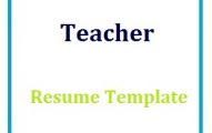 Teacher Resume Template