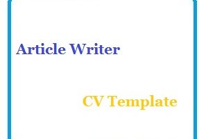 Article Writer CV Template1
