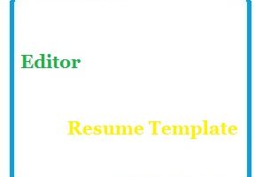 Editor Resume Template