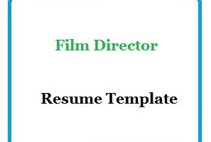 Film Director Resume Template