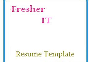 Fresher IT Resume Template