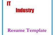 IT Industry Resume Template