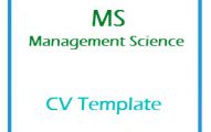 MS Management Science CV Template