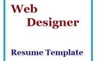 Web Designer Resume Template