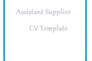 Assistant Supplier CV Template