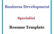 Business Development Specialist Resume Template