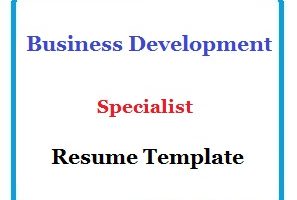 Business Development Specialist Resume Template
