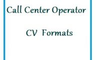Call Center Operator CV Formats