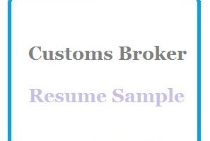 Customs Broker Resume Sample