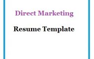 Direct Marketing Resume Template