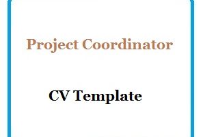 Project Coordinator CV Template