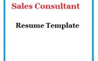 Sales Consultant Resume Template