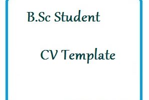 B.Sc Student Cv Template