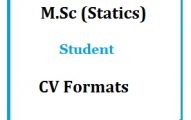 M.Sc (Statistics) Student CV Formats