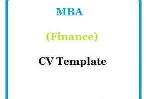 MBA (Finance) CV Template